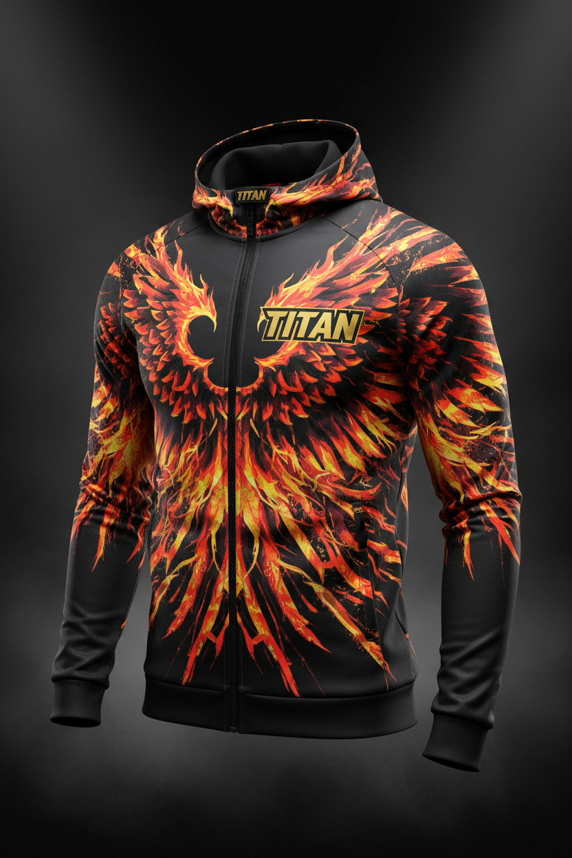 TITAN Men's Phoenix Wings Zip Hoodie