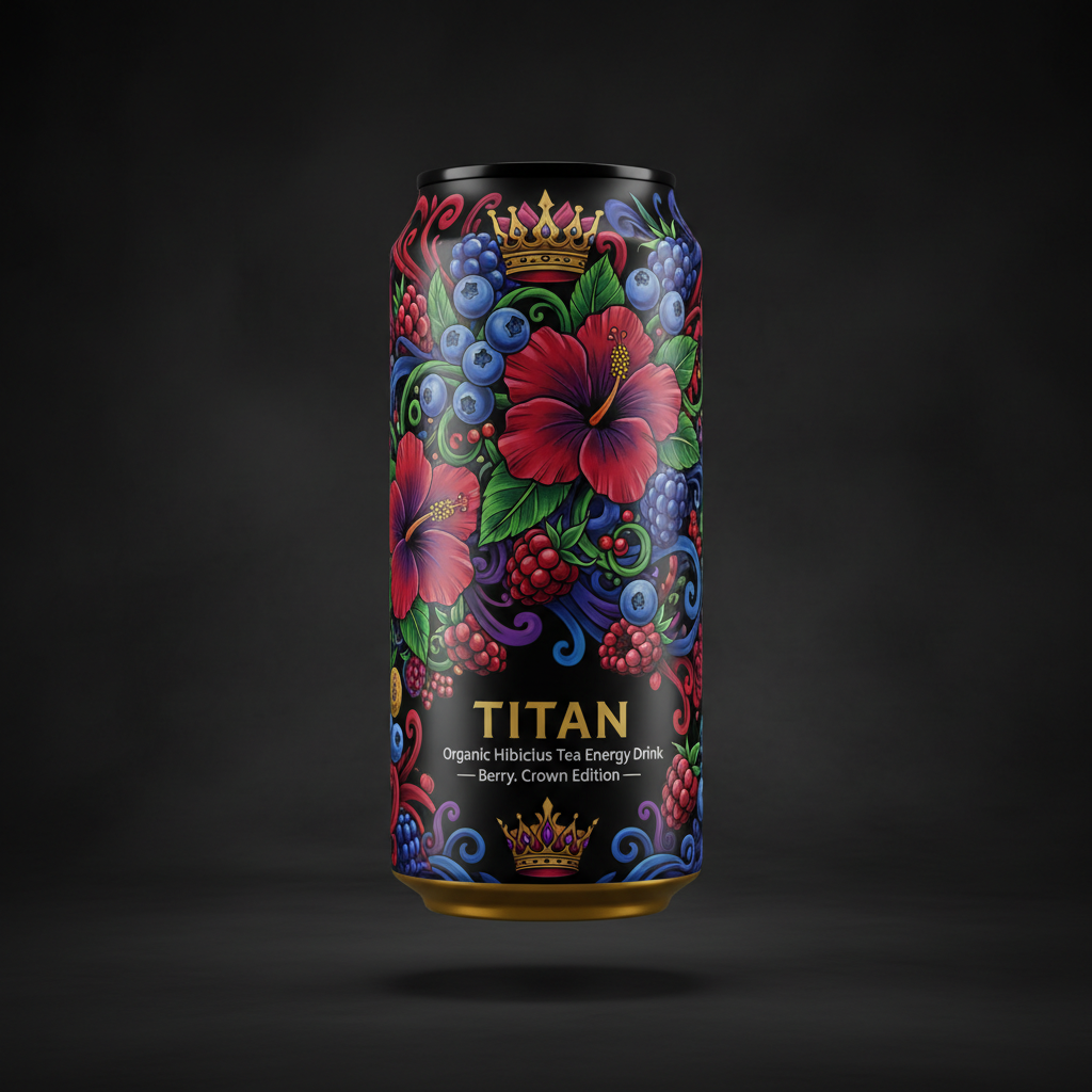 TITAN Organic Hibiscus Tea Energy Drink — Berry