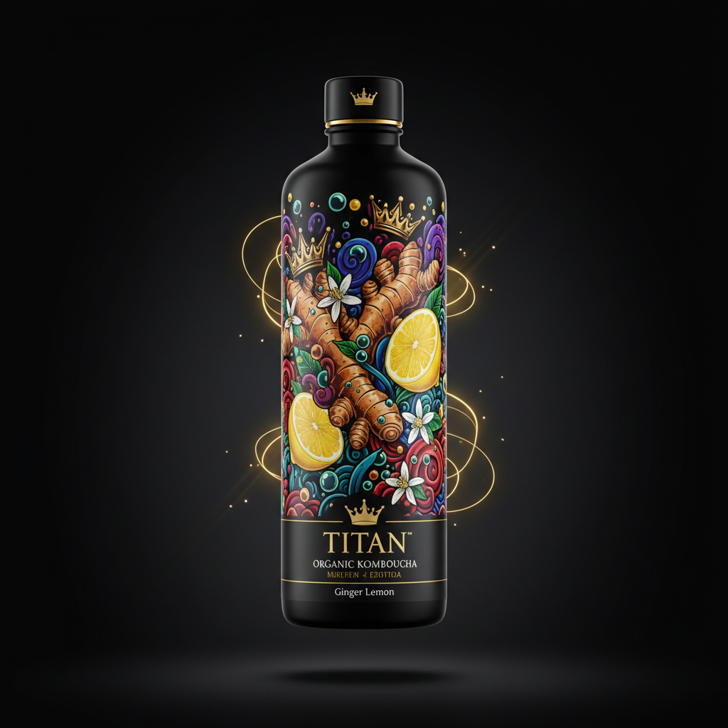TITAN Organic Kombucha — Ginger Lemon