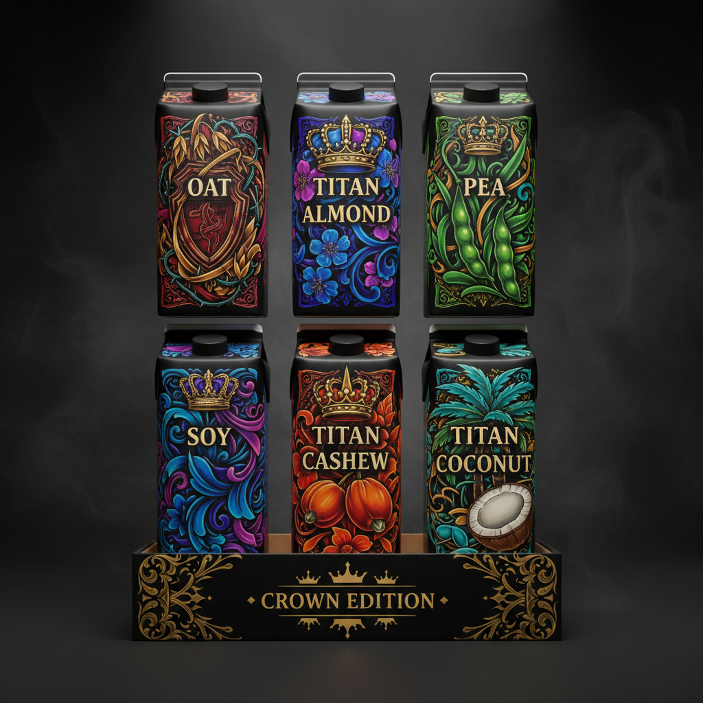 TITAN Organic Plant Milk Variety Pack — 6 Cartons