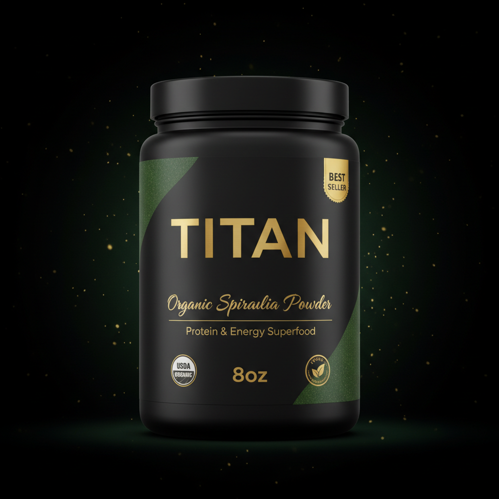TITAN Organic Spirulina Powder — Protein & Energy Superfood 8oz