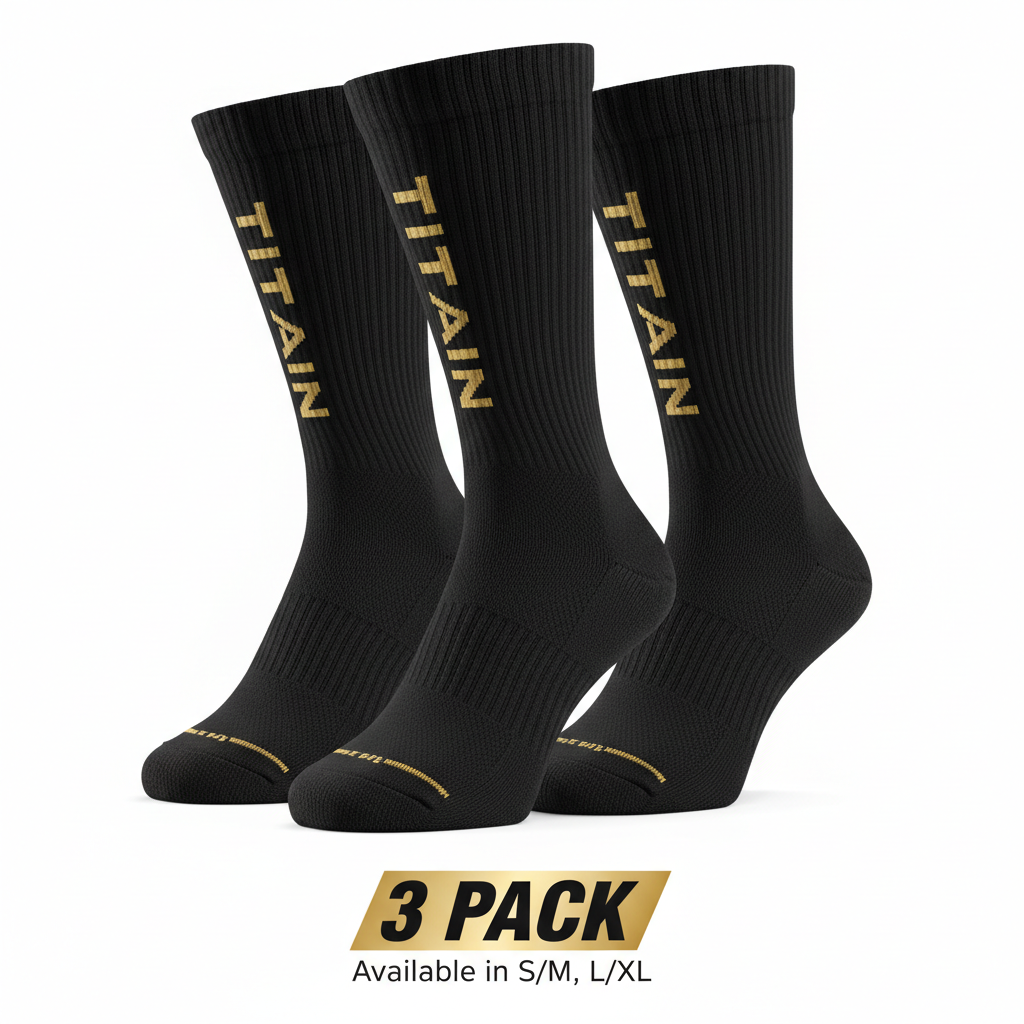 TITAN Performance Socks - Compression - Crew Length - 3 Pack