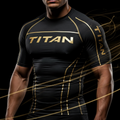 TITAN Pro Compression Shirt - Black & Gold Performance (Unisex)