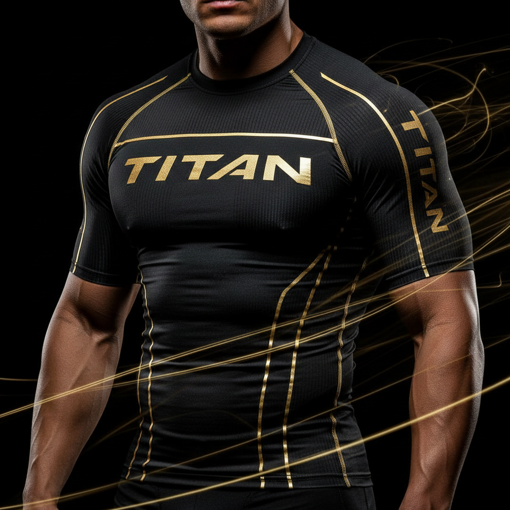 TITAN Pro Compression Shirt - Black & Gold Performance (Unisex)