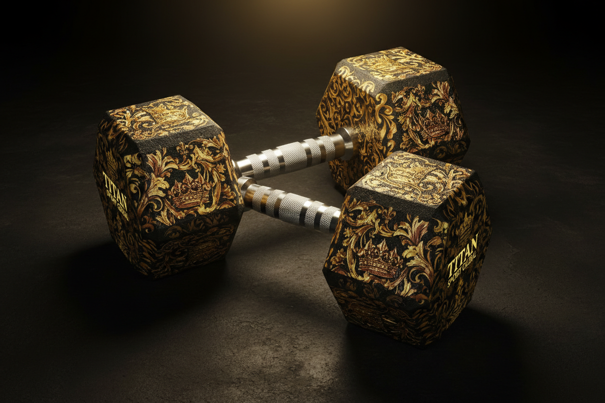 TITAN Pro Hex Dumbbells — Rubber Coated Pair