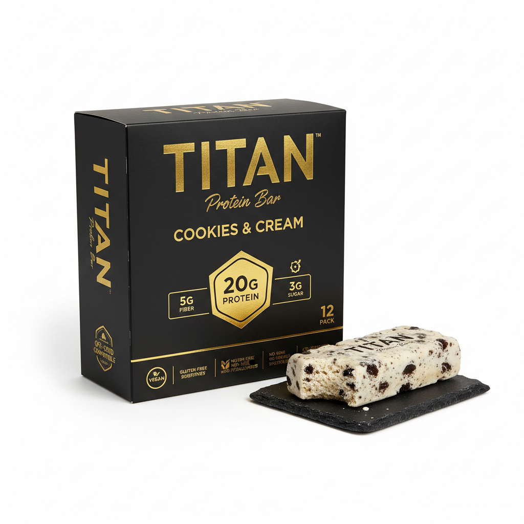 TITAN Protein Bar - Cookies & Cream - 12 Pack