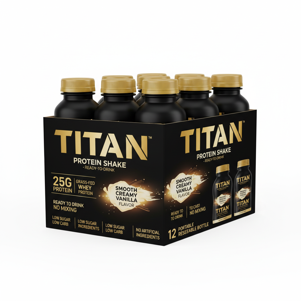 TITAN Protein Shake - Ready-to-Drink Vanilla - 12 Pack