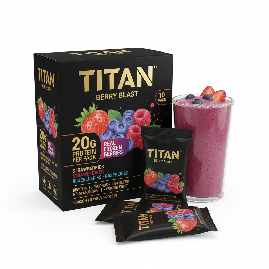 TITAN Protein Smoothie Packs - Berry Blast - 10 Pack