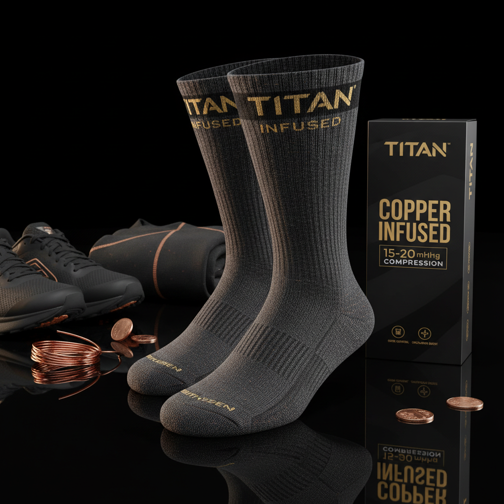 TITAN Recovery Socks - Copper Infused (2 Pack)