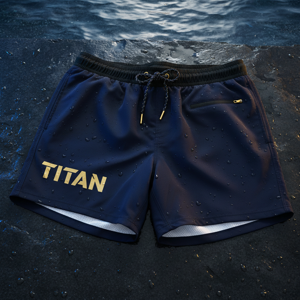 TITAN Swim Trunks - Navy Quick-Dry 7-inch