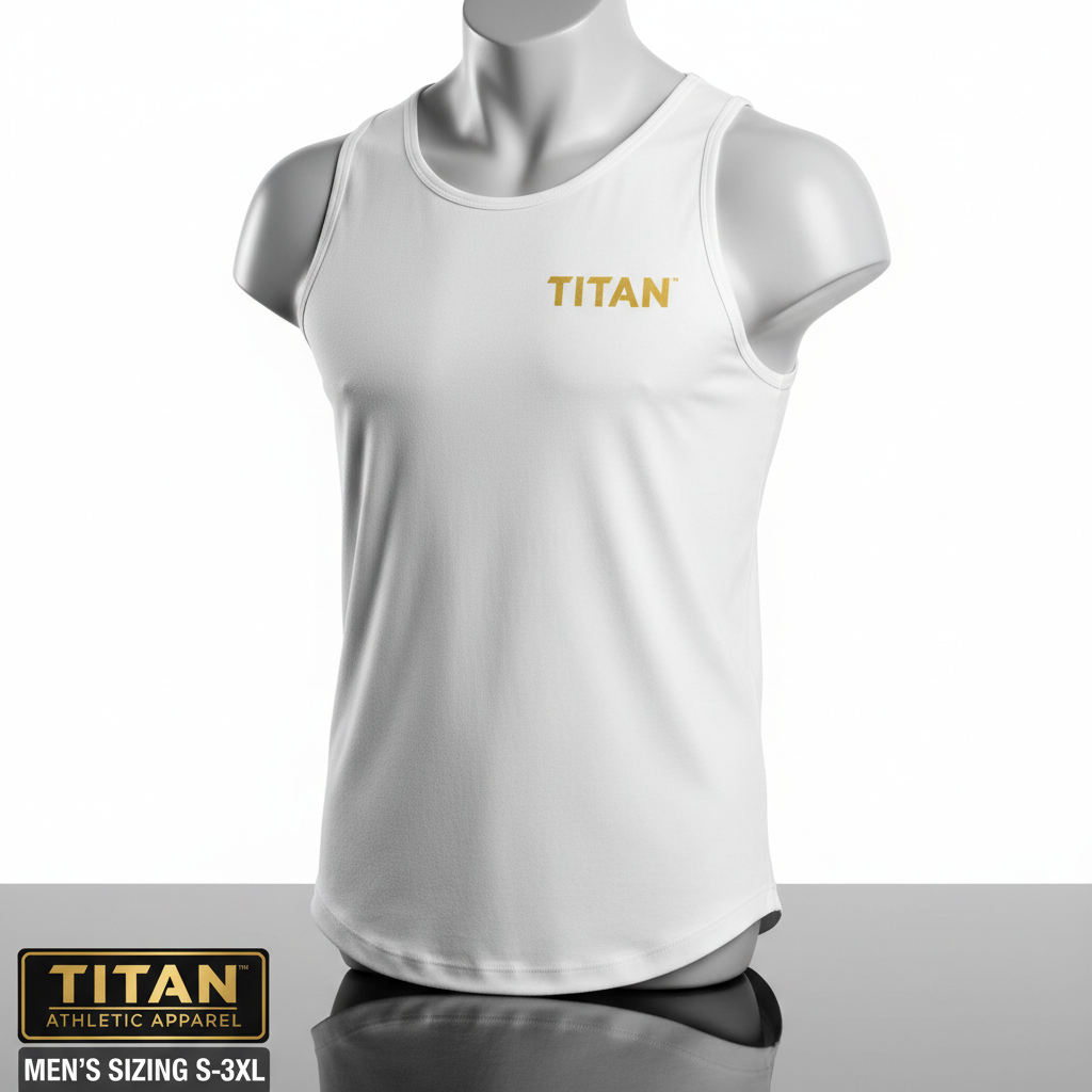 TITAN Tank Top - Men's White Muscle Fit