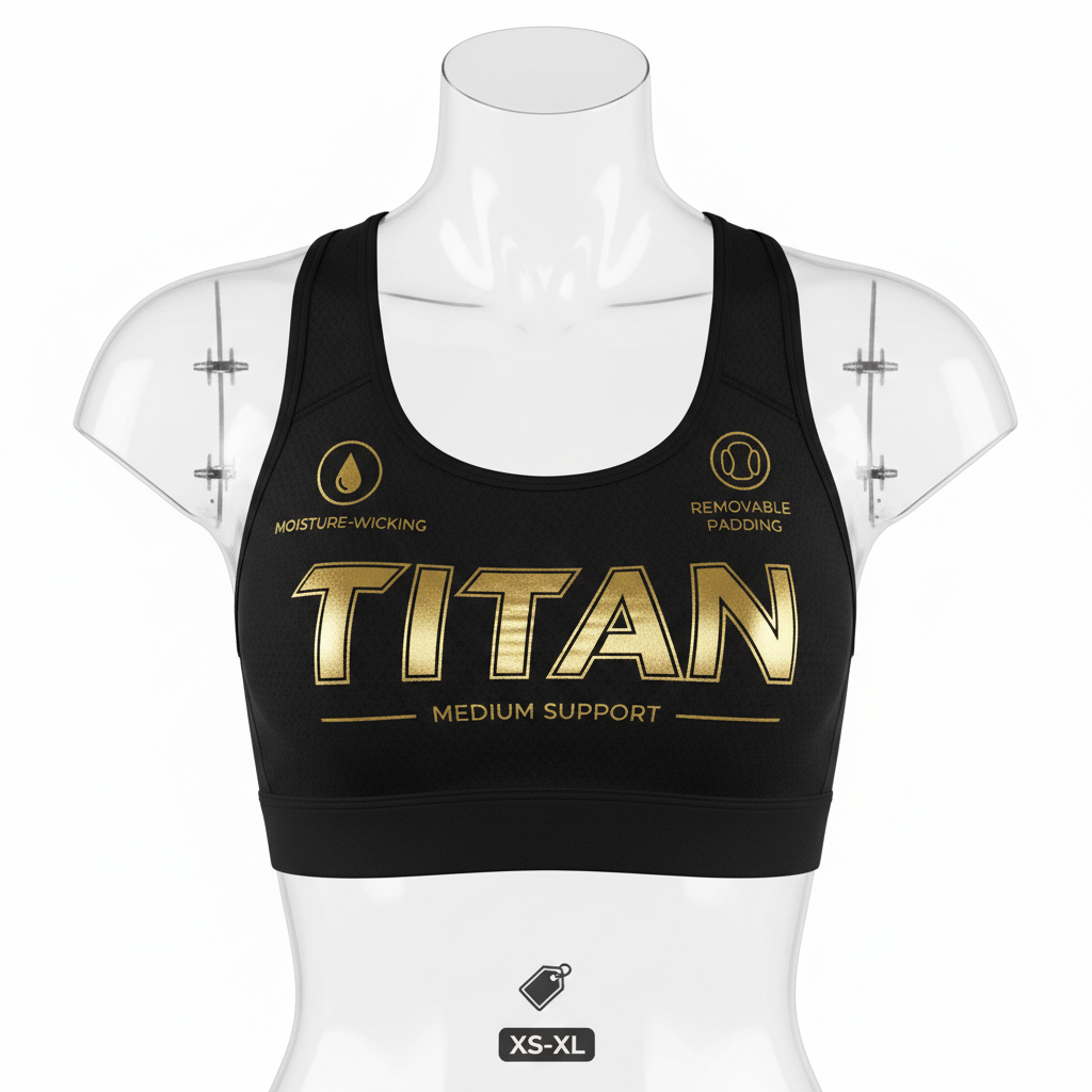 TITAN Teen Sports Bra - Black XS-XL