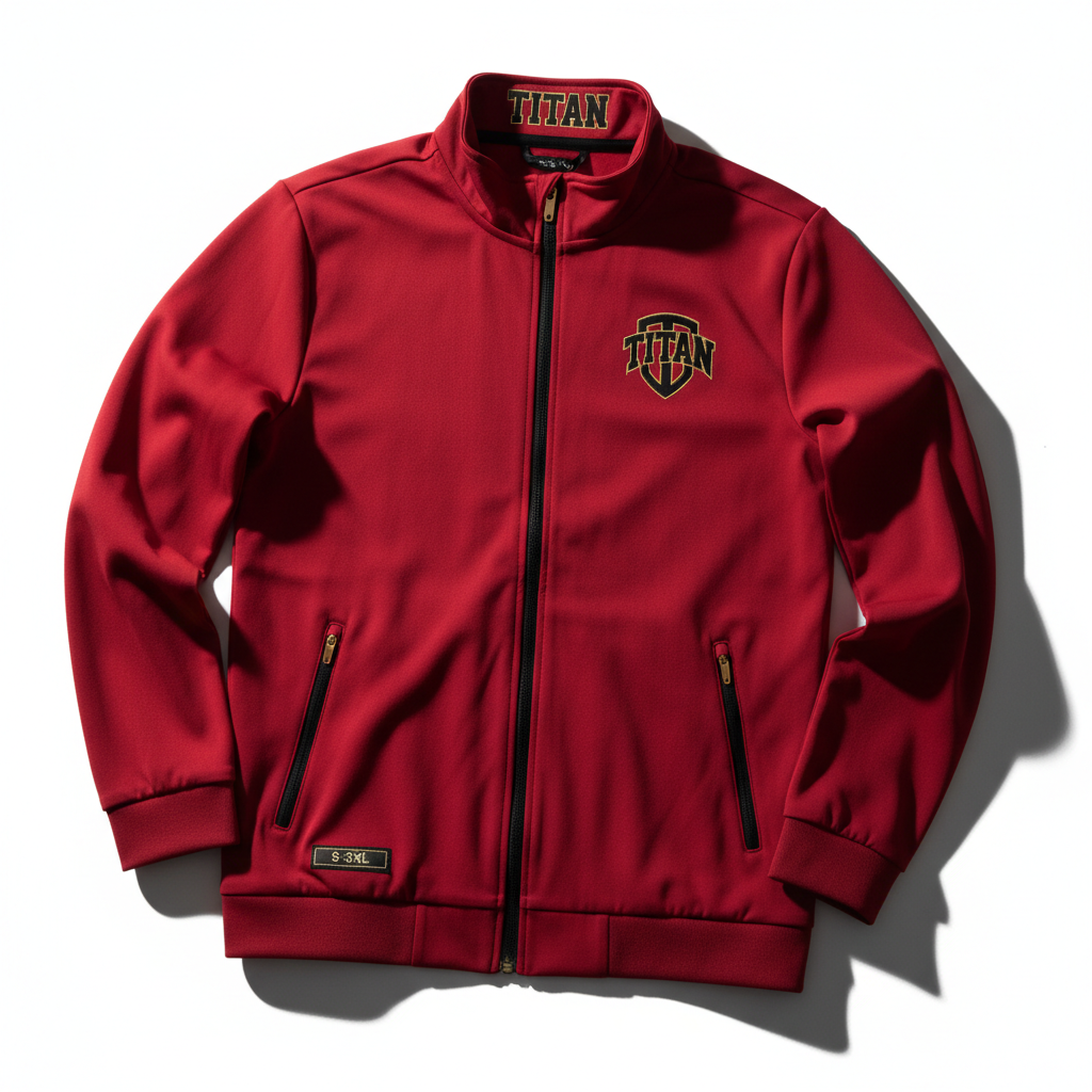 TITAN Track Jacket - Men's Red Zip-Up