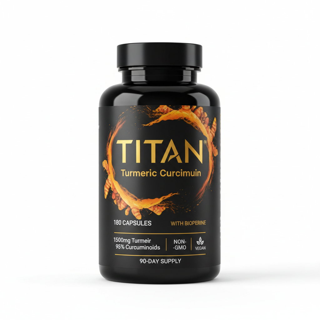 TITAN Turmeric Curcumin - 180 Capsules with BioPerine