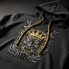 TITAN Unisex Sauna Sweat Hoodie — Charcoal Samurai Crown Edition