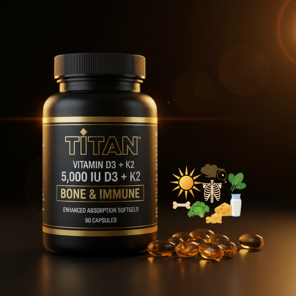 TITAN Vitamin D3 + K2 - Bone & Immune Support