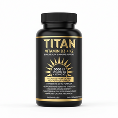 TITAN Vitamin D3 + K2 - High Potency - 120 Capsules