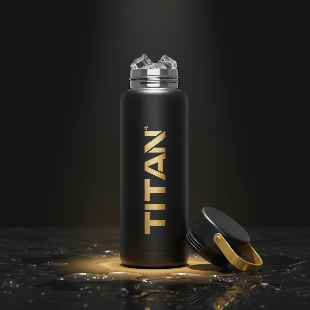 TITAN Water Bottle - Black Insulated 32oz