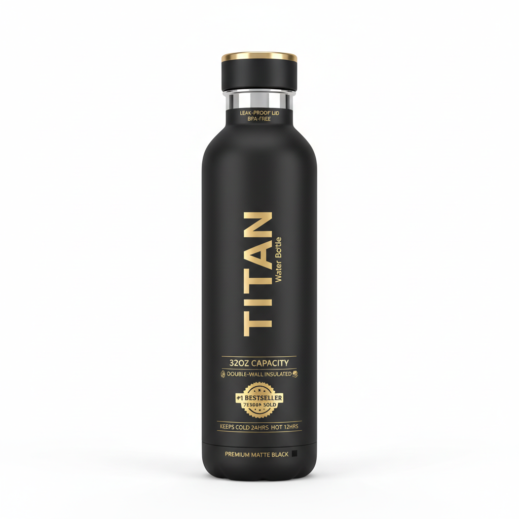 TITAN Water Bottle - Insulated Stainless Steel 32oz
