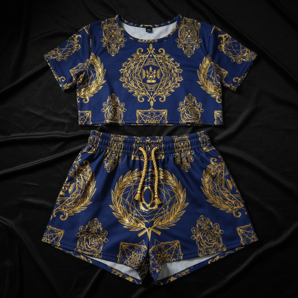 TITAN Women's Crown Edition Lounge Set — Royal Blue Gold