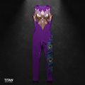 TITAN Women's Full Body Slimming Catsuit - Electric Violet Peacock Crown Edition