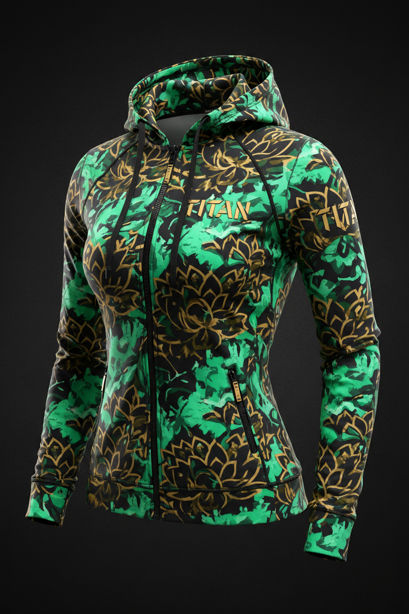 TITAN Women's Lotus Flower Zip Hoodie