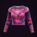 TITAN Women’s Neon Flamingo Paradise Long Sleeve Crop — Phoenicopterus Edition