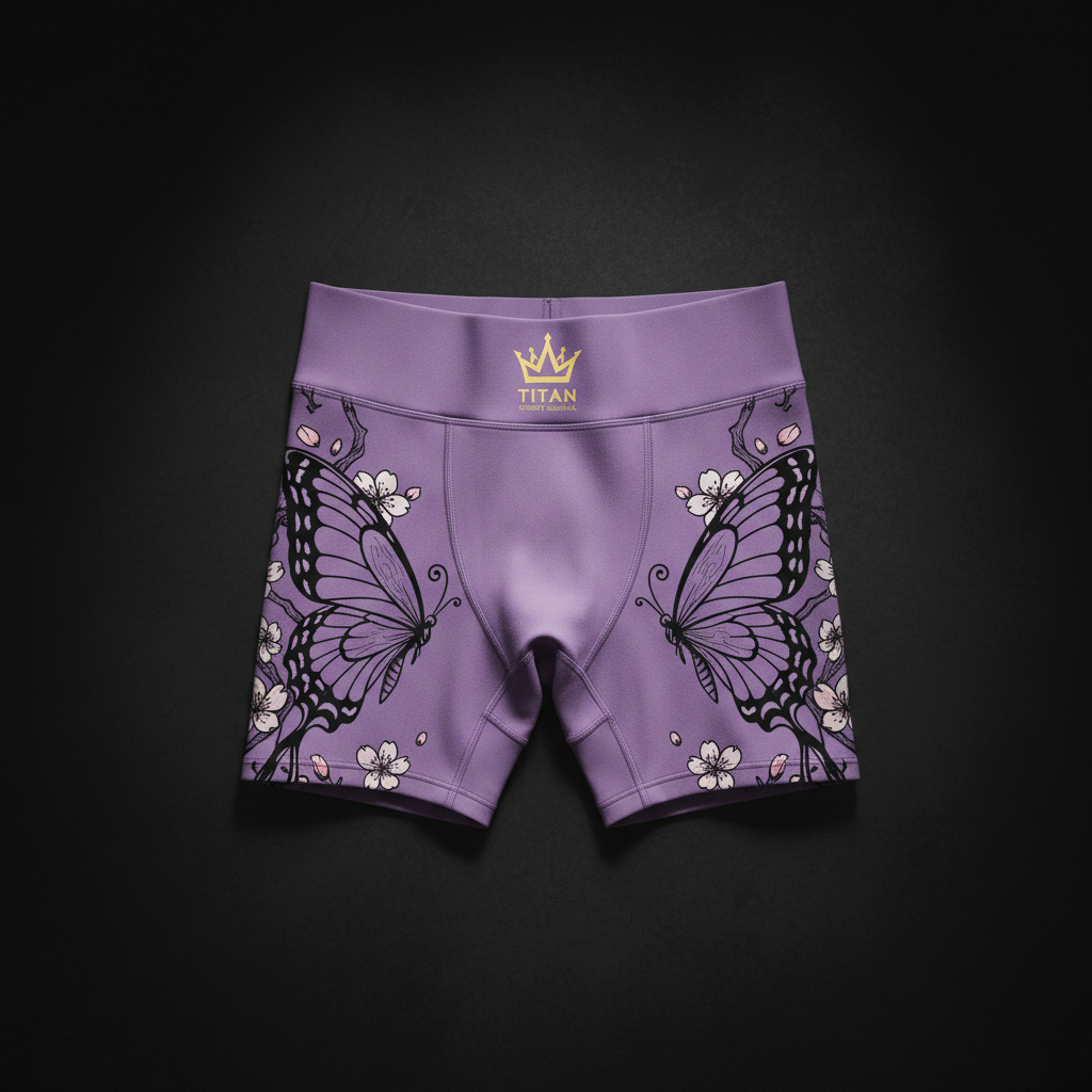 TITAN Women's Postpartum Recovery Compression Shorts - Lavender Butterfly Crown Edition