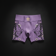 TITAN Women's Postpartum Recovery Compression Shorts — Lavender Butterfly Crown Edition