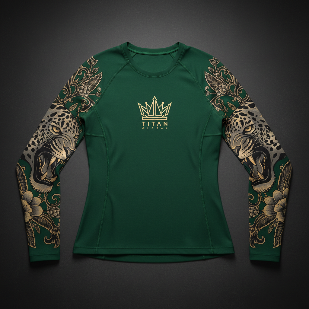TITAN Women's Slimming Thermal Long Sleeve - Forest Green Jaguar Crown Edition