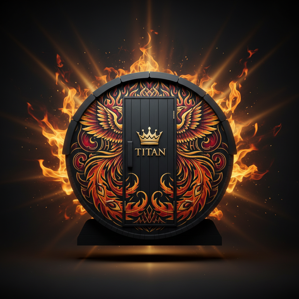 TITAN Wood-Burning Barrel Sauna Crown Edition